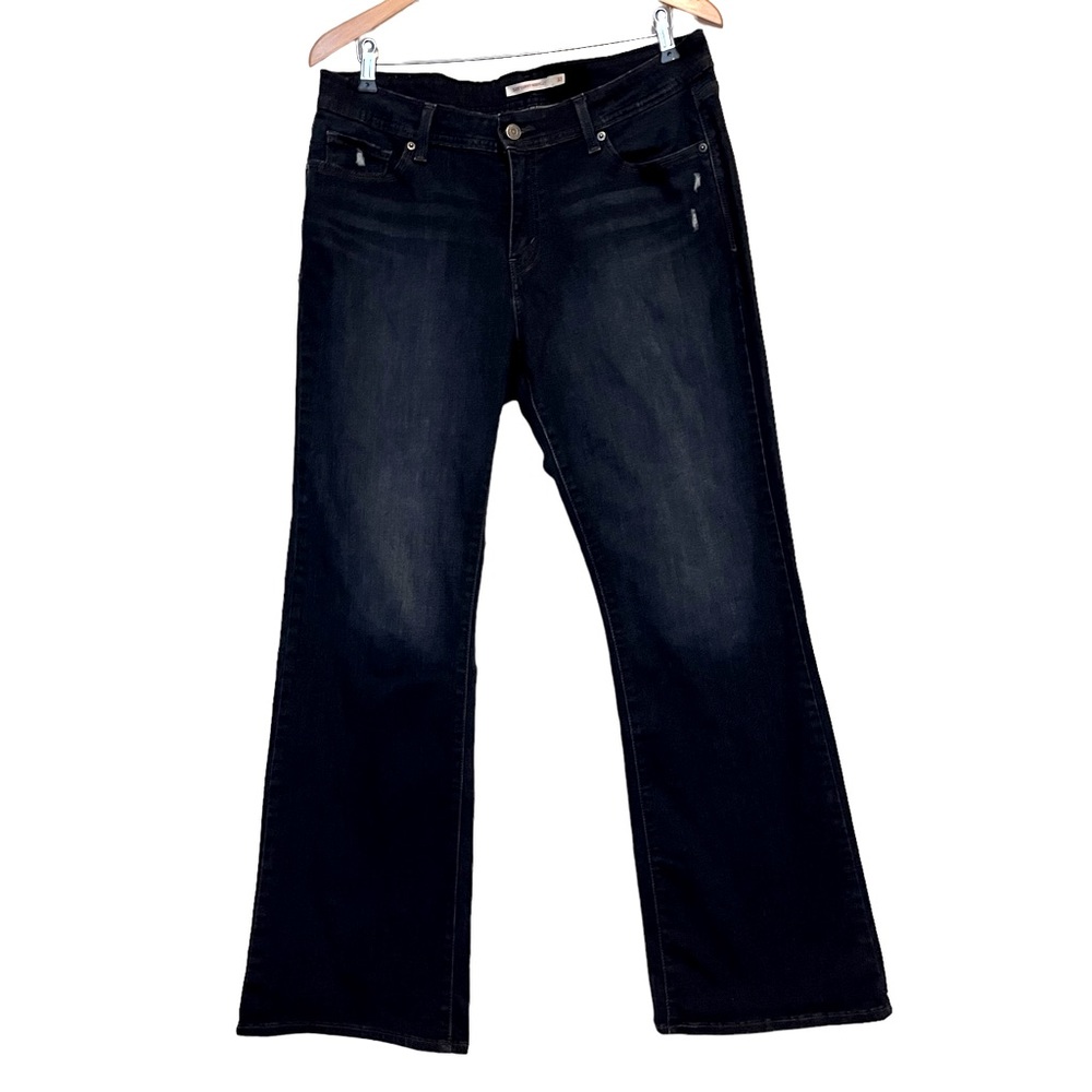Levi’s 529 Curvy Boot Cut Jeans Size 14 Stretch Medium Wash Denim, Distressed